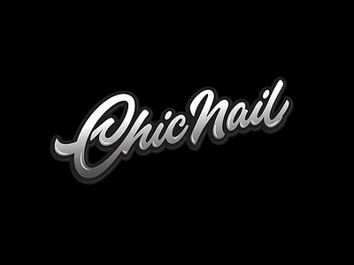 Chic Nail handlettering letter lettering logo logotype shadow type typography