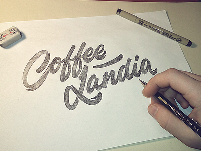 CoffeeLandia-sketch handlettering lettering logo logotype sketch sketching type typography