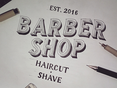 Barber Shop - sketch handlettering lettering print sign sketch sketching type typography