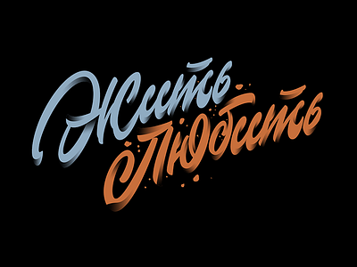 Жить-Любить (Live-Love) custom hand drawn handlettering lettering logotype type typography