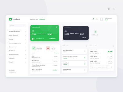Light Your-Bank Design app bank bank card desktop interface ui web