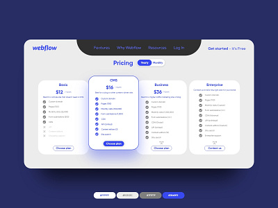 Pricing page | Webflow | Redesign