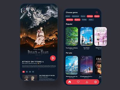 Anime app | UIUX concept adobe xd adobexd anime anime art anime studio app design app ui dailyui japan minimal movie movie app stream streaming streaming app ui uidesign uiux ux