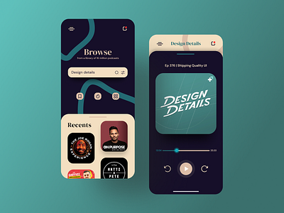 Podcast App | UI Concept 2021 design 2d adobe xd adobexd app app design app ui app ui ux app uiux daily ui dailyui music app pattern podcast app ui ui design ui inspiration uidesign uiux ux