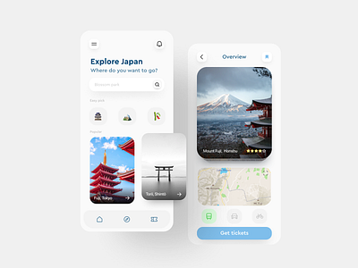 Travel Japan | UIUX adobe xd adobexd app design branding dailyui japan japanese culture minimal mount tokyo travel travel app ui ui design uidesign uiux ux