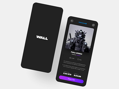 WALL | NFT platform adobe xd app design crypto crypto art dailyui dark darkmode figma minimal nft nft app ui ui design uidesign uiux