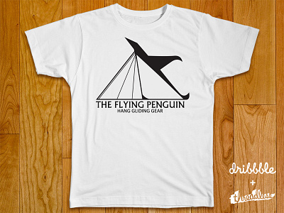 Flying Penguin Hang Gliding Gear bird flying glide hang hang gliding minimalistic penguin sports