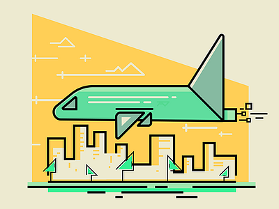 Flight airplane colored design flying geometric illustration styleframe travel vector whoosh