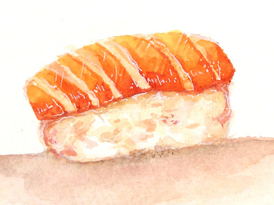 Salmon Sushi food painting salmon sushi watercolor
