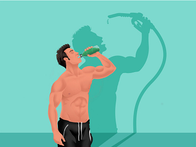 #5 Fuel Your Body - Kingston University Antidoping Campaign adobe fresco antidoping character digital art digital illustration drugs editorial editorial illustration health illustration university