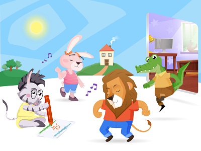 Bestie App Characters Illustration