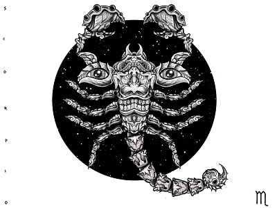 Scorpio adobe fresco astrology black and white horoscope illustration november scorpio scorpion zodiac