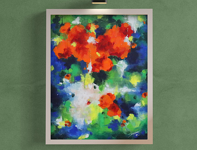 Color Cloud abstract abstract art acrylic art art for home blue brushstroke canvas color palette colorful colors contemporary art green orange red wall art white yellow