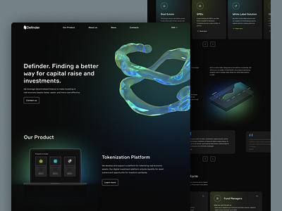 Website for crypto investment platform 3d 3d illustration color crypto crypto investments dark dark mode design desktop dribbble figma glassmorphism gradient liquid platform ui design userexperience userinterface webdesign website