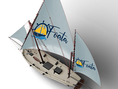 Foata logo on boat boat branding design graphic design logo logo design logodesign mock up vector