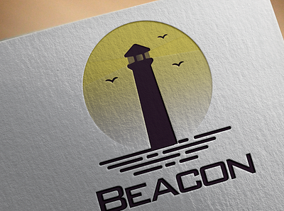 Beacon logo branding design graphic design lighthouse logo logo design logodesign mock up vector