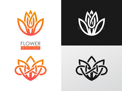 Creative flower inspiration vector logo design template