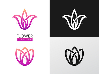 Creative flower inspiration vector logo design template animation app art branding character design flat icon identity illustration illustrator lettering logo type typography ui ux vector web website