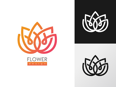 Creative flower inspiration vector logo design template
