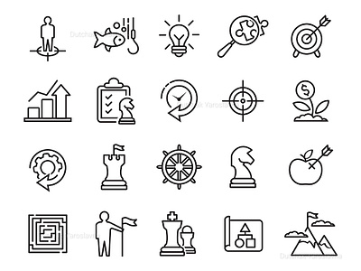 Business Planning Line Icons Set app art branding business design flat icon identity illustration illustrator logo minimal startup type typography ui ux vector web website