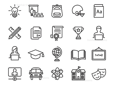 Education icon set app art branding character clean design designer education flat icon icon design identity illustration illustrator logo mobile type typography vector