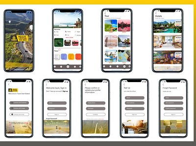TRAVEL DESH BIDESH App on screen app branding icon ui ux