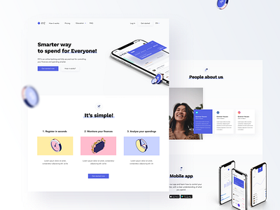 Financial app landing page app design app ui design blue concept design finance finance app illustration inspiration landingpage simple ui ui design uidesign uiux ux webconcept webdesign webpage website