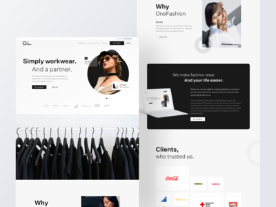 The One Fashion black and white branding clean clean design corporate page design desktop design fashion graphic design inspiration landing minimal ui ui design uiux usable ux web web design