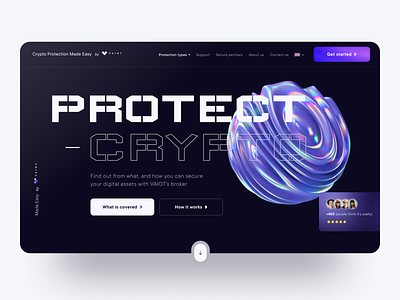 Crypto Protection by VAIOT bitcoin blockchain clean cleandesign crypto cryptocurrency darkmode design graphic design inspiration modern motion graphics trading ui uicrypto uiux ux