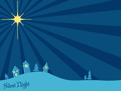 Silent Night blue christmas holiday illustration tweety got back tweetygotback.com twitter theme