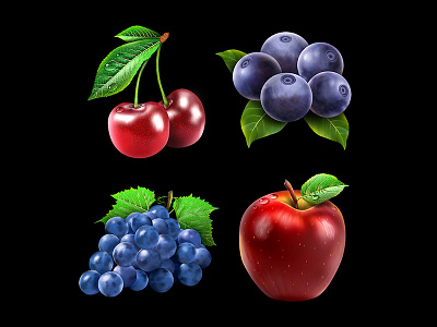 Fruits icon set