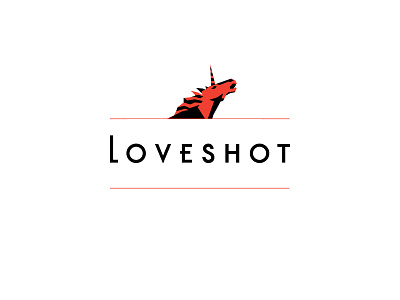Loveshot Logo brand design brand identity branding character character design characterdesign design flat furniture illustration logo logotype love red unicorn vector