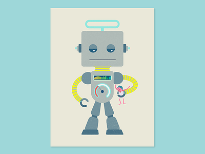 Retro Toy Robot Robo Ludens illustration robots vector