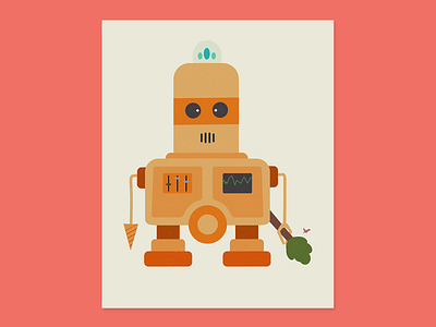 Retro Robot Robo Demolisher illustration robots vector