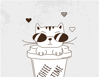 Coffee time design draw illustration