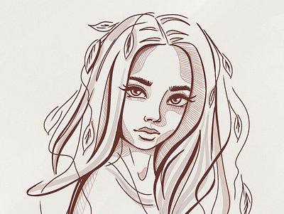 Girl draw fantasy girl illustration