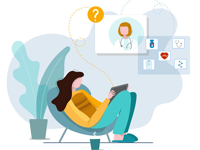 Online medicine illustration