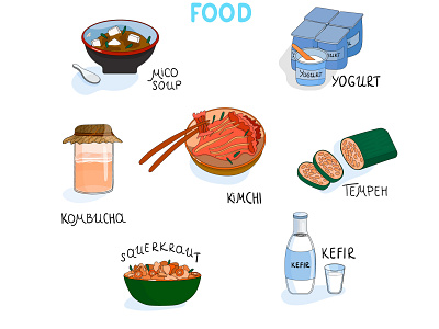 Probiotics food food illustration