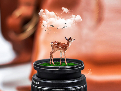 Deer Lens Popup Effect || Photo Manipulation in Photoshop