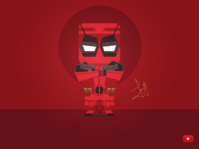 Design Deadpool with simple shapes animation artsnpaper character design creative design deadpool design flat illustration illustrator mascot minimal vector