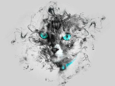 Smoky Cat - Smoke Effect in Photoshop design minimal photoshop art photoshop brush smoke effect