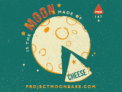 Is the Moon Made of Cheese? bold cheese cover art illustration moon retro simple space