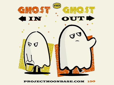 Ghost In, Ghost Out childrens cute ghosts halloween illustration kawaii monster retro simple