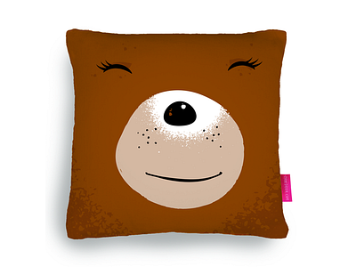 Bear-face brown cushion brown cushion cute fat furnishing kawaii ohh deer pillow plump simple