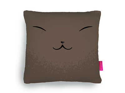 Cat Face Pillow brown cat cushion cute furnishing ohh deer pillow plump simple sleepy smile throw pillow