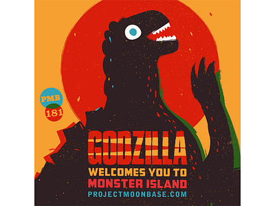 Godzilla Welcomes You to Monster Island friendly godzilla gojira illustration monster projectmoonbase smile
