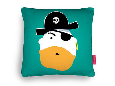 Red Beard Pirate Cushion beard character childrens eye patch fun furnishing illustration ohh deer pillowfight pirate
