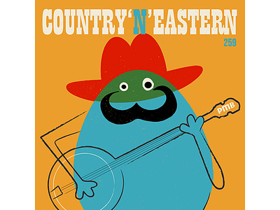 Country 'n' Eastern banjo cowboy easter egg illustration moustache