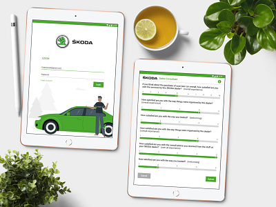 Skoda survey design icon illustration ipad ipad pro mobile mobile design mobile ui service sketch survey tablet ui ux