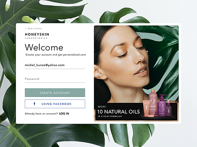 Skin care website log in page variants beauty botanic health login skincare uiux uiuxdesign